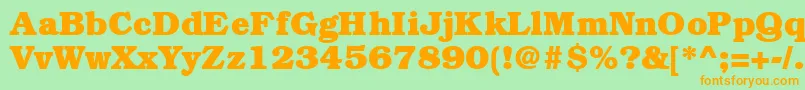 BookmanheavyRegular Font – Orange Fonts on Green Background