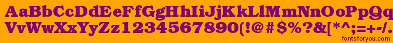 BookmanheavyRegular Font – Purple Fonts on Orange Background