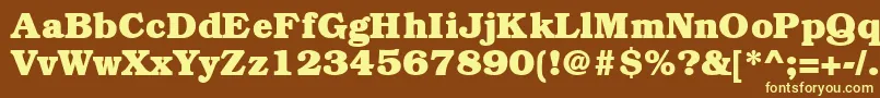 BookmanheavyRegular Font – Yellow Fonts on Brown Background