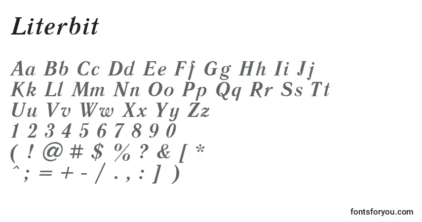 Czcionka Literbit – alfabet, cyfry, specjalne znaki