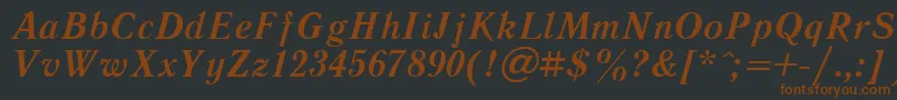 Literbit-fontti – ruskeat fontit mustalla taustalla