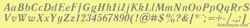 フォントLiterbit – 黄色の背景に灰色の文字