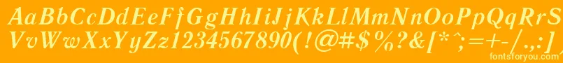 フォントLiterbit – オレンジの背景に黄色の文字