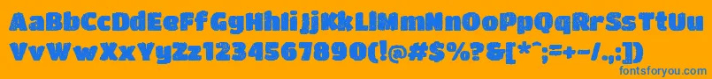DccBushido Font – Blue Fonts on Orange Background