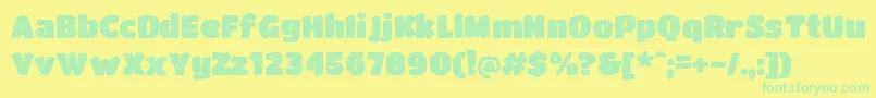 Czcionka DccBushido – zielone czcionki na żółtym tle