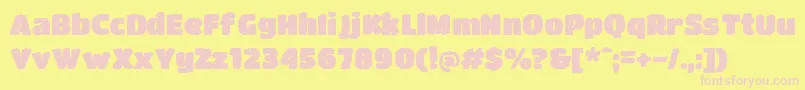 DccBushido Font – Pink Fonts on Yellow Background