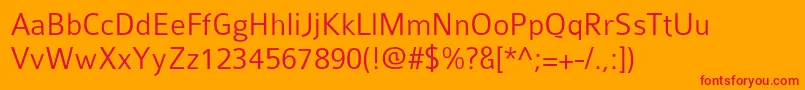 Colablig-Schriftart – Rote Schriften auf orangefarbenem Hintergrund
