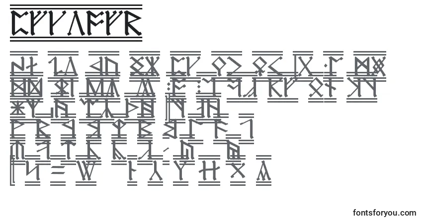 Schriftart Erebor2 – Alphabet, Zahlen, spezielle Symbole