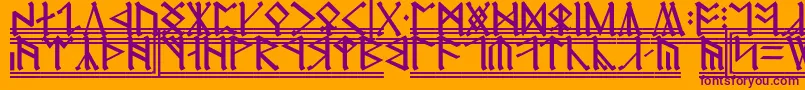 Erebor2-fontti – violetit fontit oranssilla taustalla