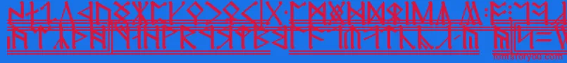 Шрифт Erebor2 – красные шрифты на синем фоне