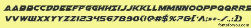 Airstrikeacad Font – Black Fonts on Yellow Background