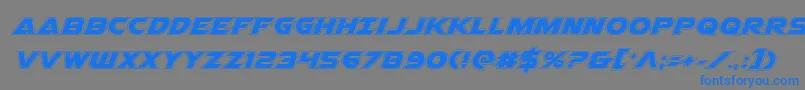 フォントAirstrikeacad – 灰色の背景に青い文字