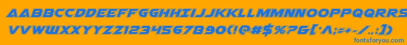 Airstrikeacad Font – Blue Fonts on Orange Background