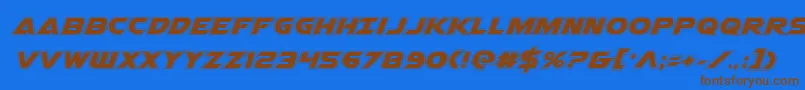 Czcionka Airstrikeacad – brązowe czcionki na niebieskim tle