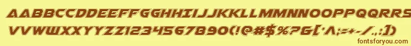 Airstrikeacad Font – Brown Fonts on Yellow Background