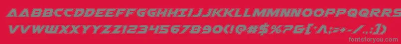 Airstrikeacad-Schriftart – Graue Schriften auf rotem Hintergrund