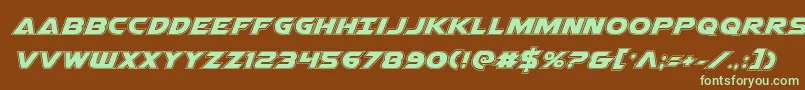 Airstrikeacad Font – Green Fonts on Brown Background