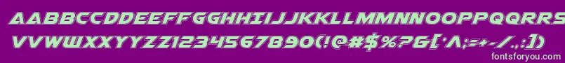 Airstrikeacad Font – Green Fonts on Purple Background