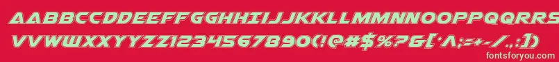 フォントAirstrikeacad – 赤い背景に緑の文字