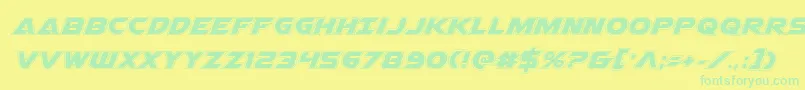 Airstrikeacad Font – Green Fonts on Yellow Background