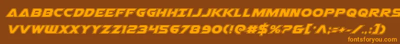 Airstrikeacad Font – Orange Fonts on Brown Background