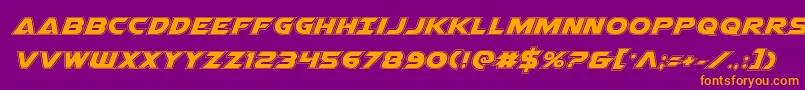 Airstrikeacad Font – Orange Fonts on Purple Background