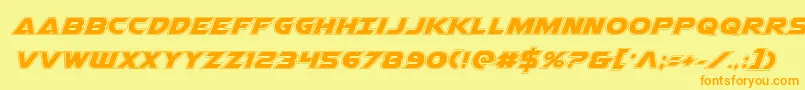 Fonte Airstrikeacad – fontes laranjas em um fundo amarelo