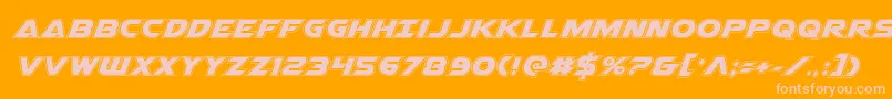 Airstrikeacad Font – Pink Fonts on Orange Background