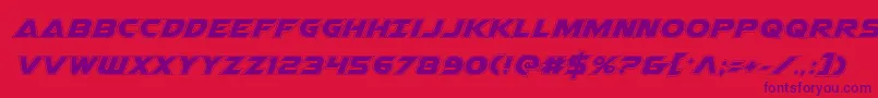 Czcionka Airstrikeacad – fioletowe czcionki na czerwonym tle