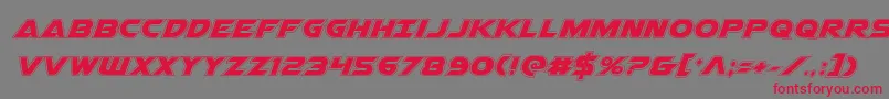 Airstrikeacad-Schriftart – Rote Schriften auf grauem Hintergrund
