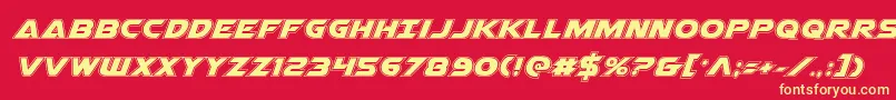 Airstrikeacad Font – Yellow Fonts on Red Background