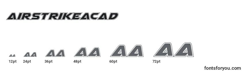 Размеры шрифта Airstrikeacad