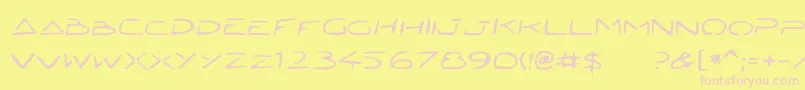 Шрифт Jettat – розовые шрифты на жёлтом фоне