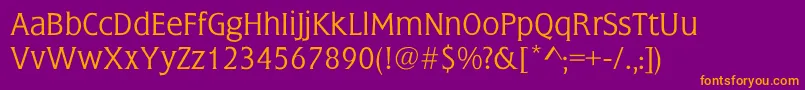 FlangeLight Font – Orange Fonts on Purple Background