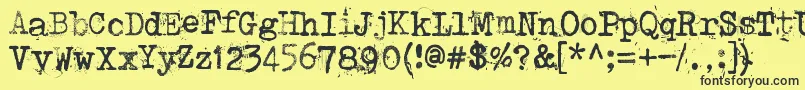 フォントPunktype – 黒い文字の黄色い背景