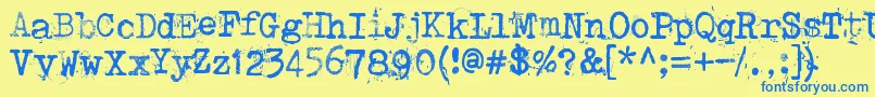 Punktype Font – Blue Fonts on Yellow Background