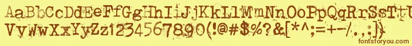 Punktype Font – Brown Fonts on Yellow Background