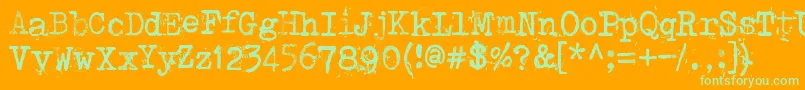 Punktype Font – Green Fonts on Orange Background