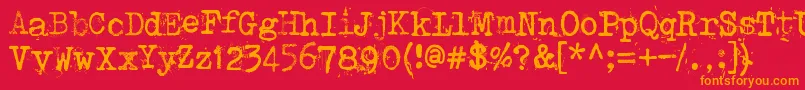 Punktype-fontti – oranssit fontit punaisella taustalla