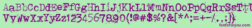 Punktype Font – Purple Fonts on Green Background