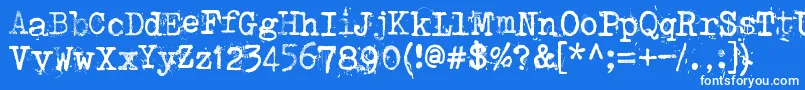 Police Punktype – polices blanches sur fond bleu