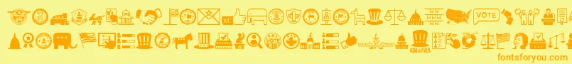 UsElection Font – Orange Fonts on Yellow Background