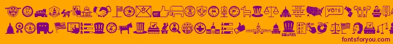 UsElection Font – Purple Fonts on Orange Background