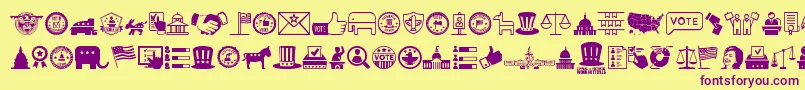 UsElection Font – Purple Fonts on Yellow Background