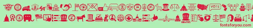 UsElection Font – Red Fonts on Green Background