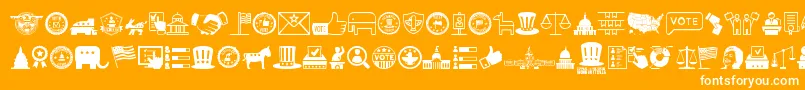 fuente UsElection – Fuentes Blancas Sobre Fondo Naranja