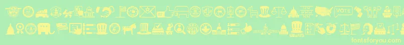 UsElection Font – Yellow Fonts on Green Background