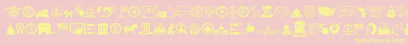 UsElection Font – Yellow Fonts on Pink Background