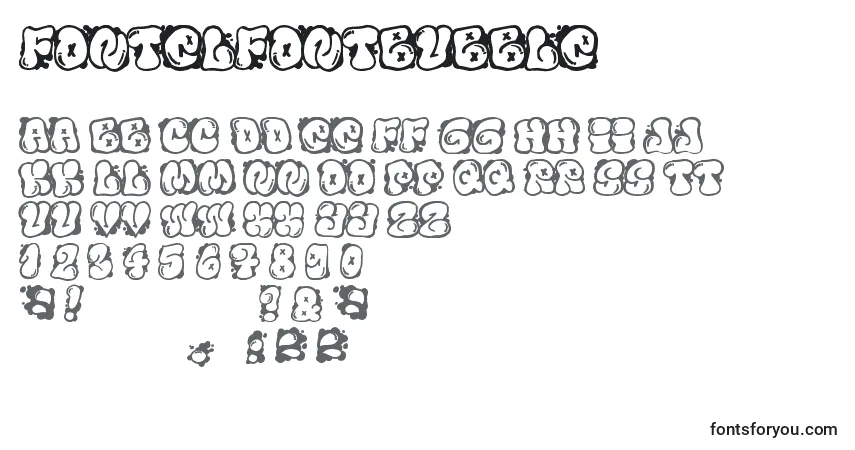 A fonte FontElfontBubble – alfabeto, números, caracteres especiais