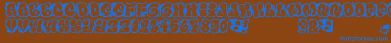 FontElfontBubble Font – Blue Fonts on Brown Background